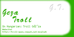 geza troll business card